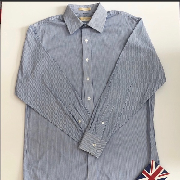 Michael Kors Men’s Blue stripe Dress Shirt - Picture 3 of 3
